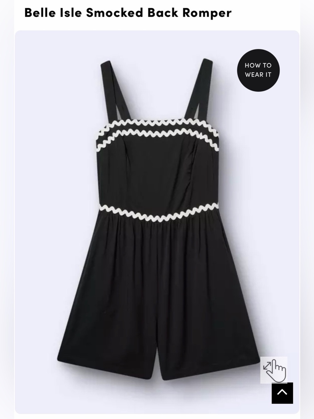 Torrid- Smocked Back Romper - Black